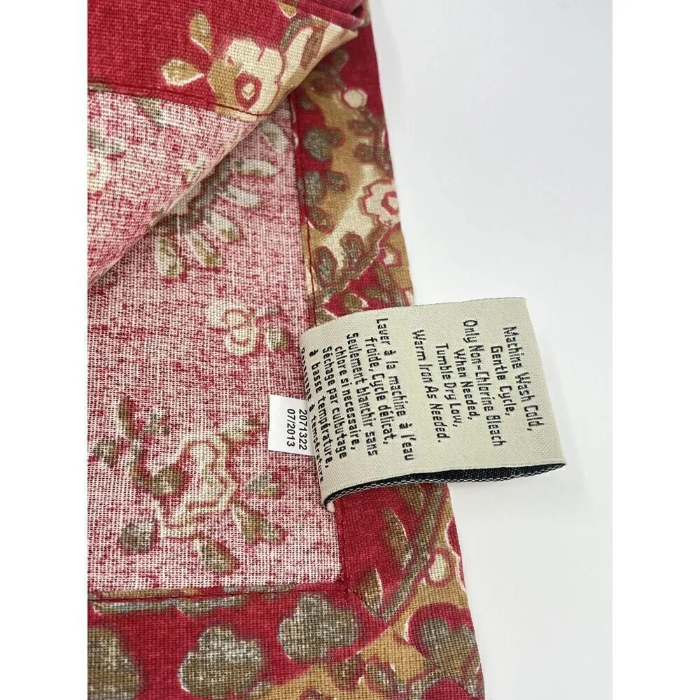 Pottery Barn Chalet Paisley Red Napkins NWOT Set Of 3